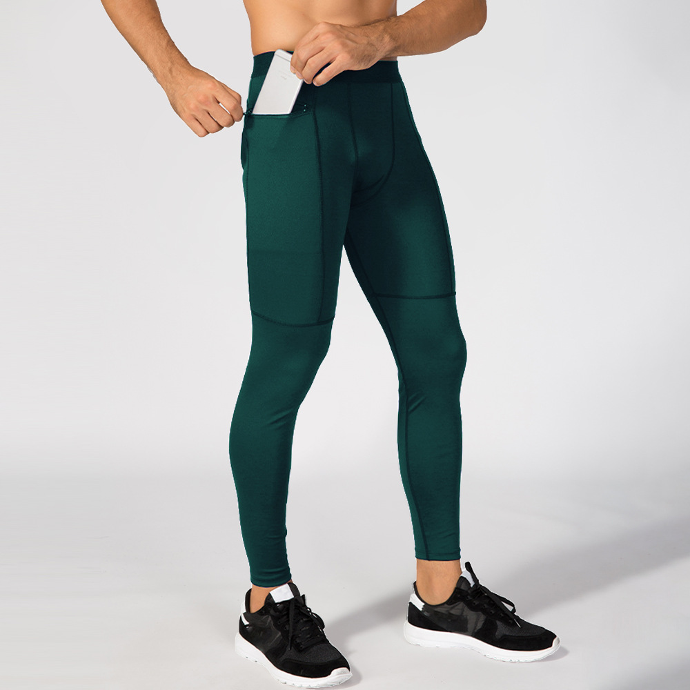 Crossfit Ga - Homens correndo collants compressão calças esportivas